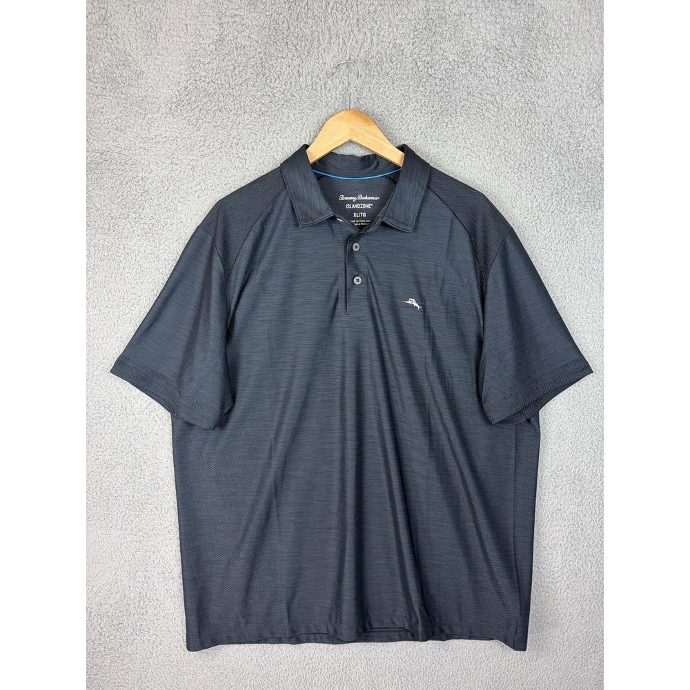 Tommy Bahama Polo Shirt Mens XL Gray IslandZone Recycled Polyester Performance